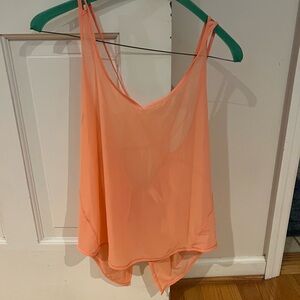 Lululemon Athletica Coral/Peach Tie Open Back Tank Top